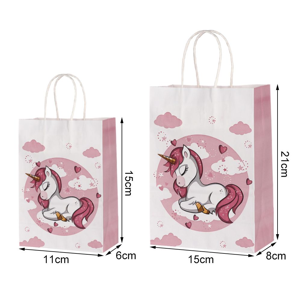 Set 6 Túi Giấy Đựng Bánh Kẹo Hình Kỳ Lân Dễ Thương Đa Năng