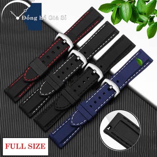 Dây đồng hồ silicon khóa trắng chống thấm nước dùng cho dòng Seiko Omega full size siêu mềm