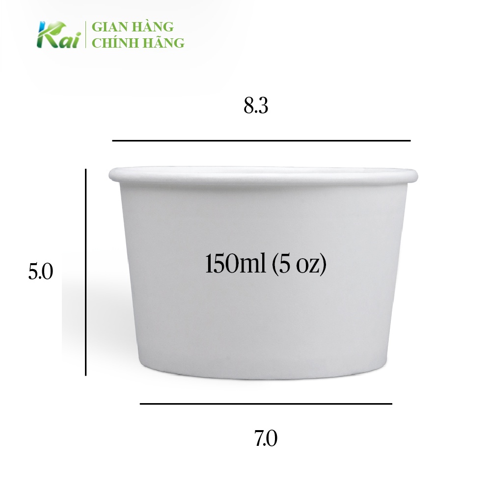50 LY GIẤY đựng KEM chuyên dụng kèm NẮP GIẤY, LOẠI 2 PE cao cấp, màu trắng trơn, NHIỀU SIZE, GIÁ SỈ