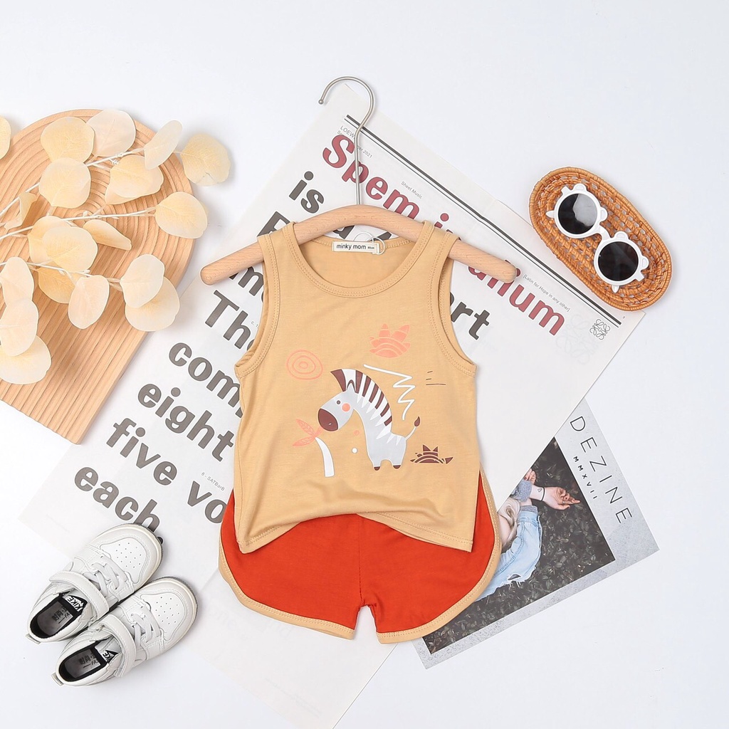 Bộ Ba Lỗ Sát Nách Mùa Hè Cho Bé Trai 1-3 tuổi, Họa Tiết  Xe Ô tô, Động Vật, Chất Thun lạnh mịn mát T009_Umeekids