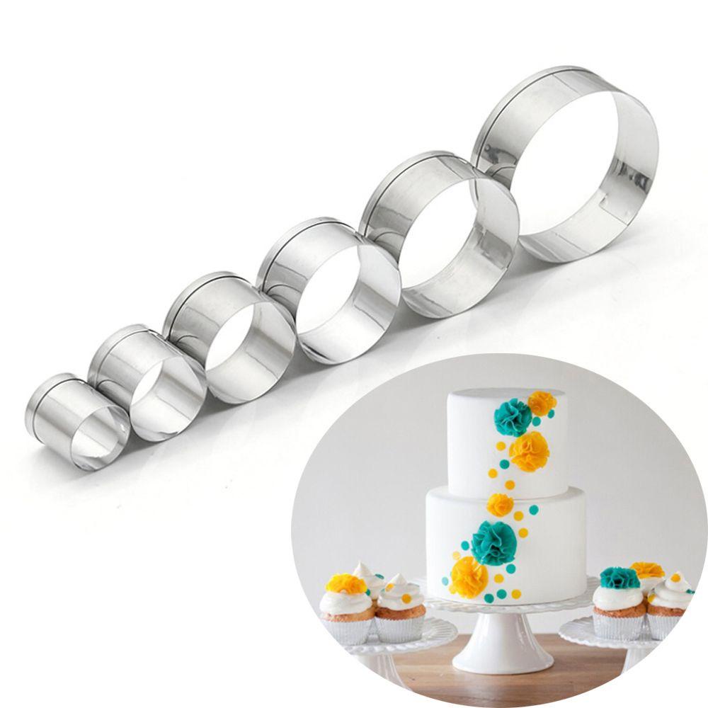 DIACHAVN Bộ 6 Khuôn Cắt Bánh Quy Hình Tròn Bằng Thép Không Gỉ
