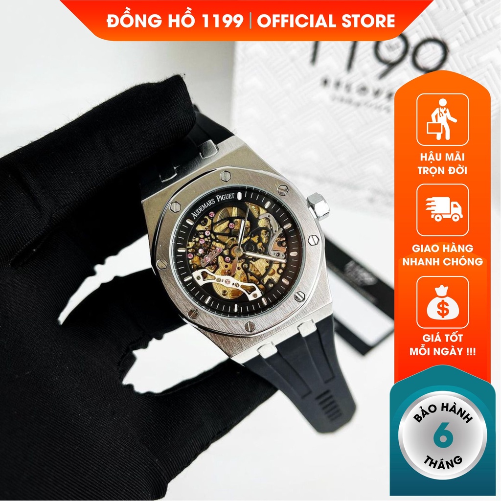 [QUÀ TẶNG]  Đồng hồ cơ - Đồng Hồ Dây Cao Su Nam 42mm Fom Size Chuẩn Chống Nước Chống Xước Tốt 265TR - 1199 Watches
