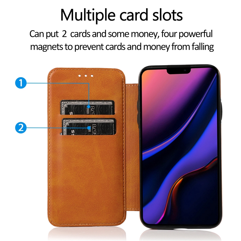 IPhone 12 11 Pro Xs Max XR 8 7 SE 2020 Leather Case Full Protection Flip Card slot Bracke Soft Cover Casing