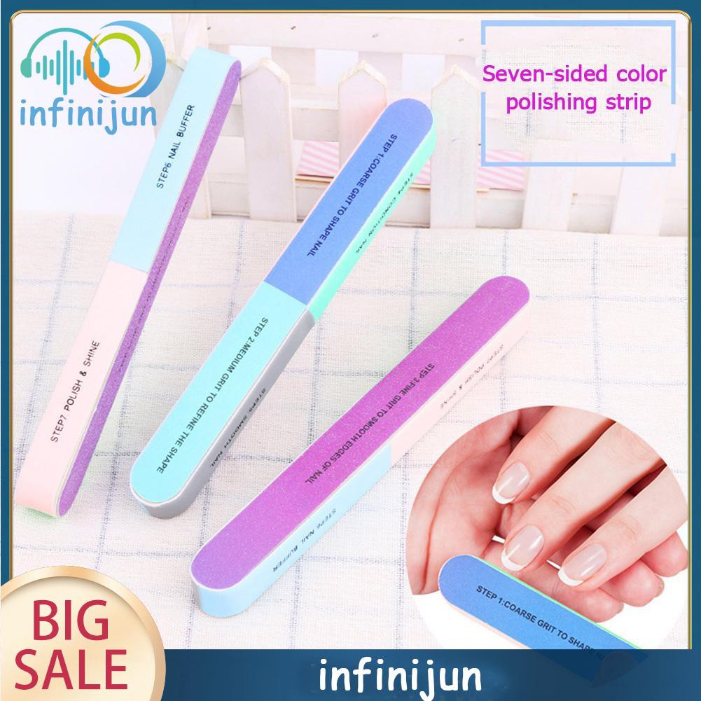 🍀HOT🍀Six-Sided Nail Polishing File Creative Printing Nail Sanding Tool Buffer /KT