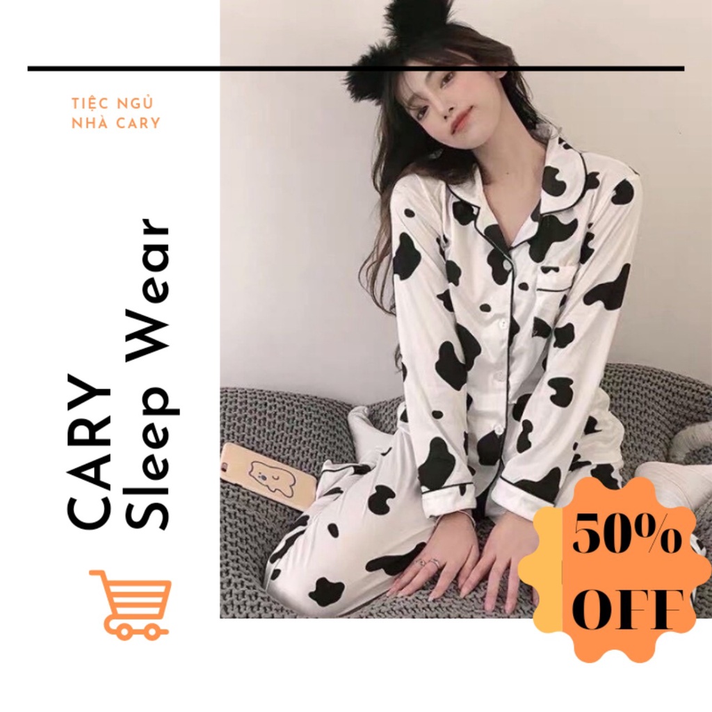 Đồ ngủ nữ CARY ,Bộ ngủ pijama tay dài quần dài hoạt hình mặc nhà siêu xinh