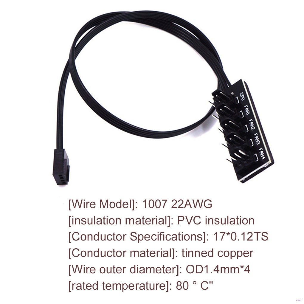 Cáp Chia Quạt Tản Nhiệt 1 Ra 5 4-pin Tx4 Pwm Pwm 3 / 4pin Pwm Chasis