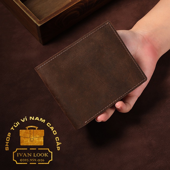 Ví Nam Da Bò Cao Cấp May Thủ Công - Bóp Da Thật 100% - Sang Trọng Đẳng Cấp Bền Bỉ Với Thời Gian - Cowhide Men Wallet