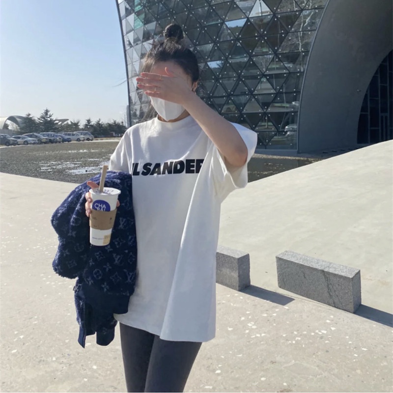 Áo Thun Tay Lỡ Jil Sander, Áo phông nam nữ form rộng 100% cotton