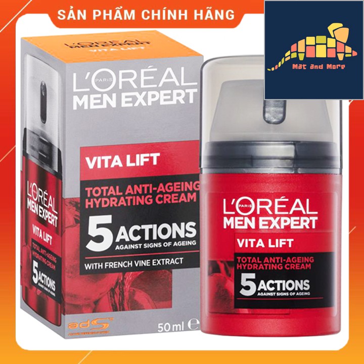 [CHÍNH HÃNG] Kem chống lão hóa 5 tác động Loreal Men Expert Vita Lift 5 Anti Ageing Moisturiser, 50 ml