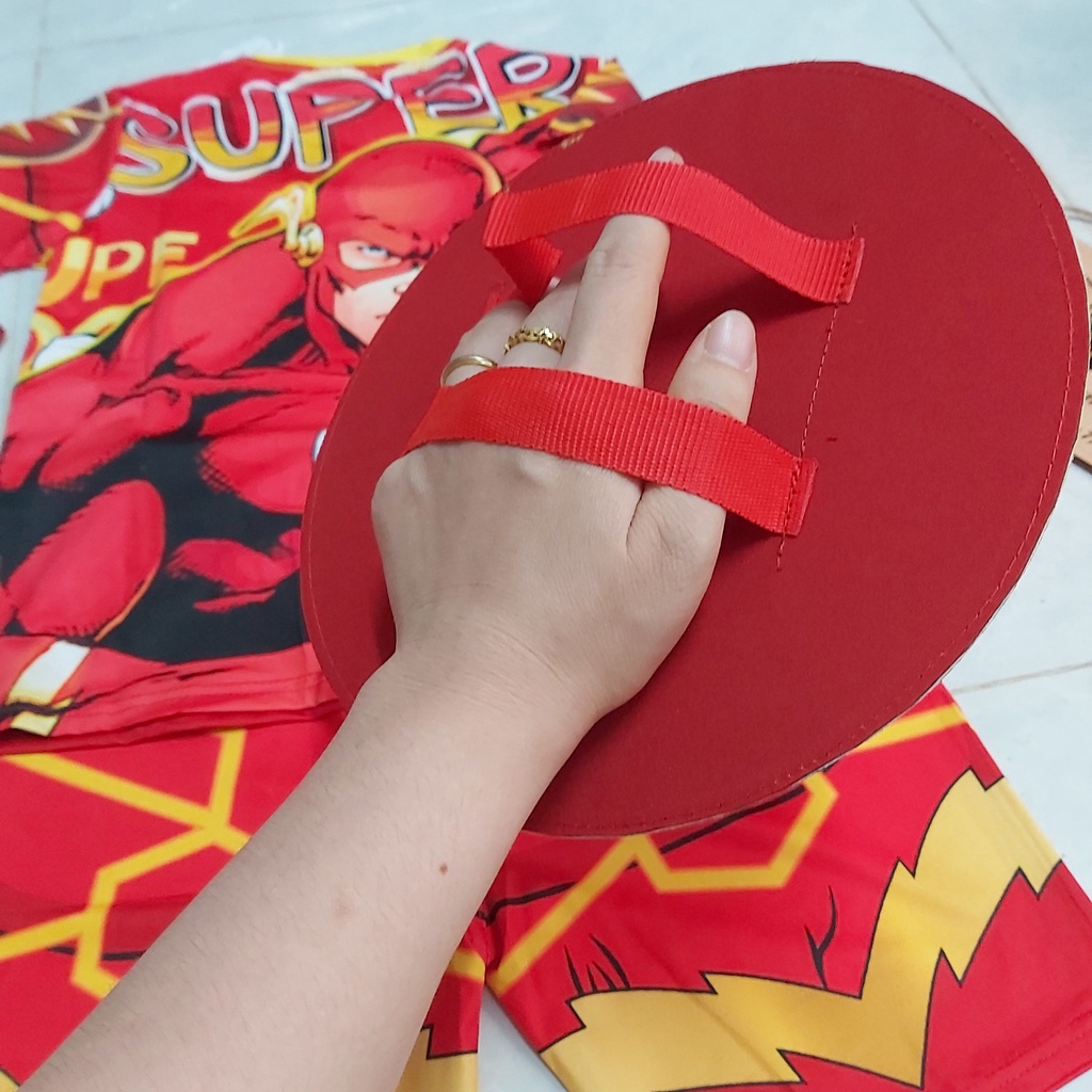 Bộ quần áo thời trang trẻ em siêu nhân Flash kèm tặng khiên và mặt nạ - Hàng SamKids