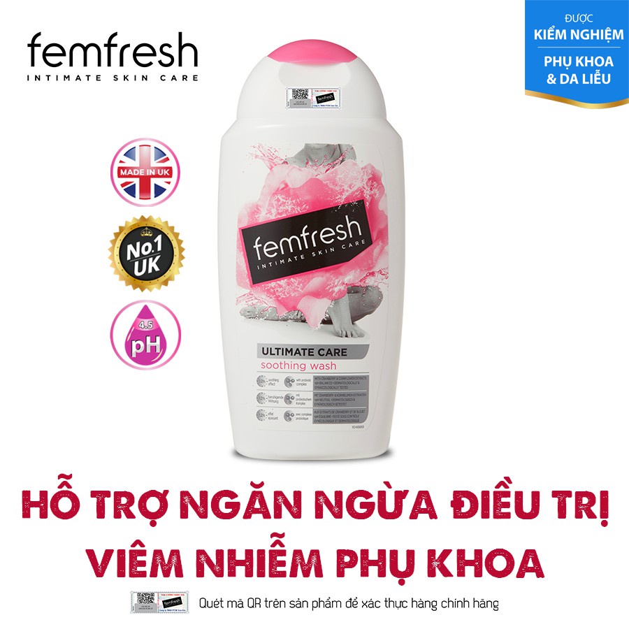 Dung dịch vệ sinh phụ nữ Femfresh Anh Quốc  250ml - Hàng chính hãng