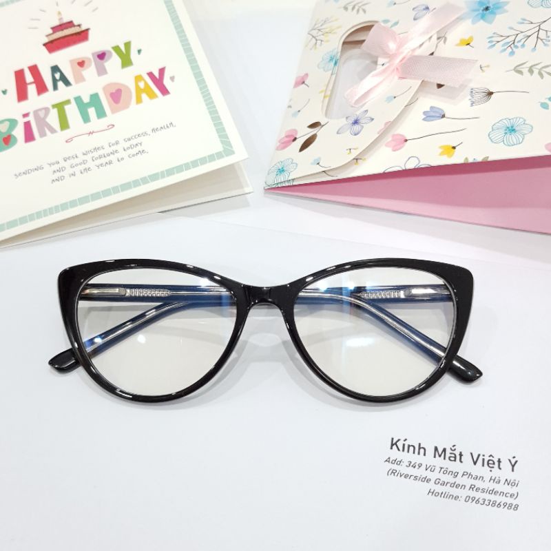 Mắt kính cận nữ nhựa bọc kim loại, mắt mèo - CATEY Y8013