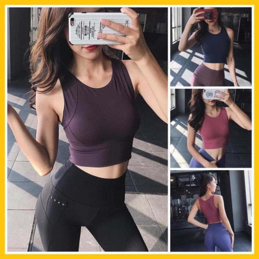 [EMMA] Áo Bra Tập Gym Nữ Thể Thao Poly Trơn Viền Form Croptop [ĐỒ TẬP]