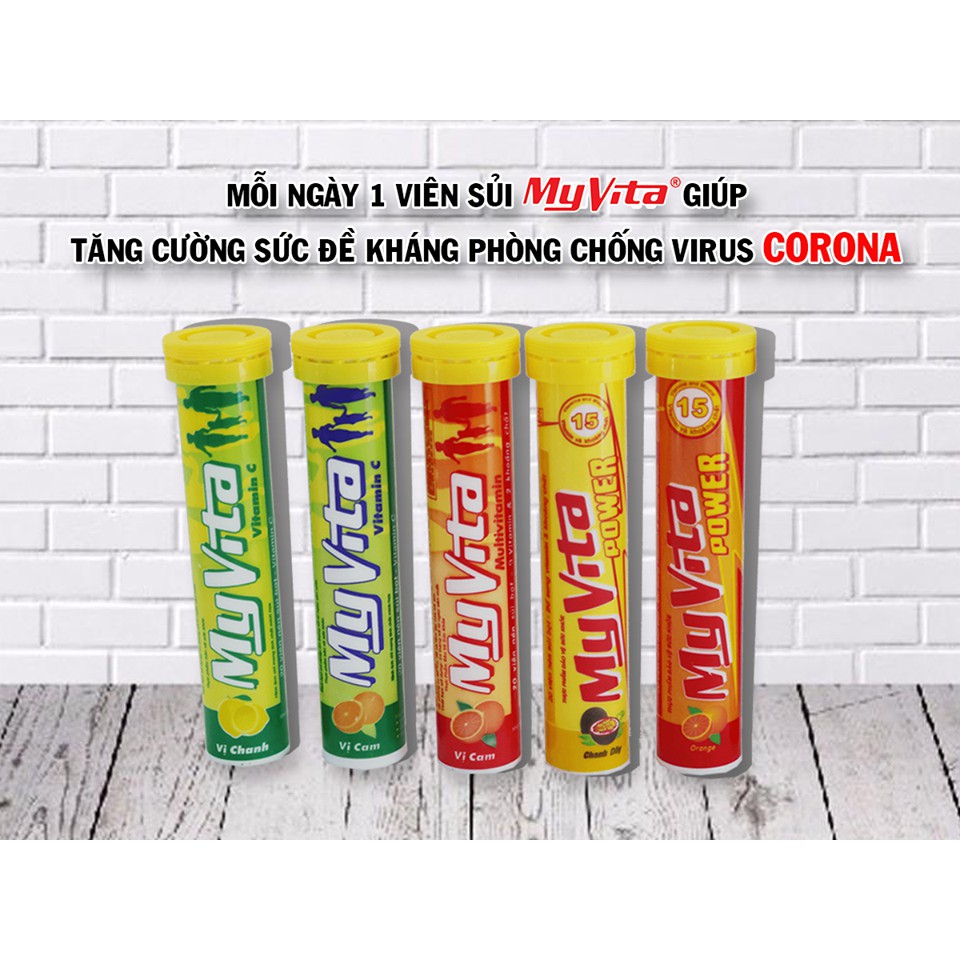 Viên sủi Myvita vị cam/chanh - tăng sức đề kháng
