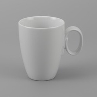 Ly/Cốc uống nước văn phòng - Ca quai Oval sứ 0,25l Daisy trắng, Minh Long