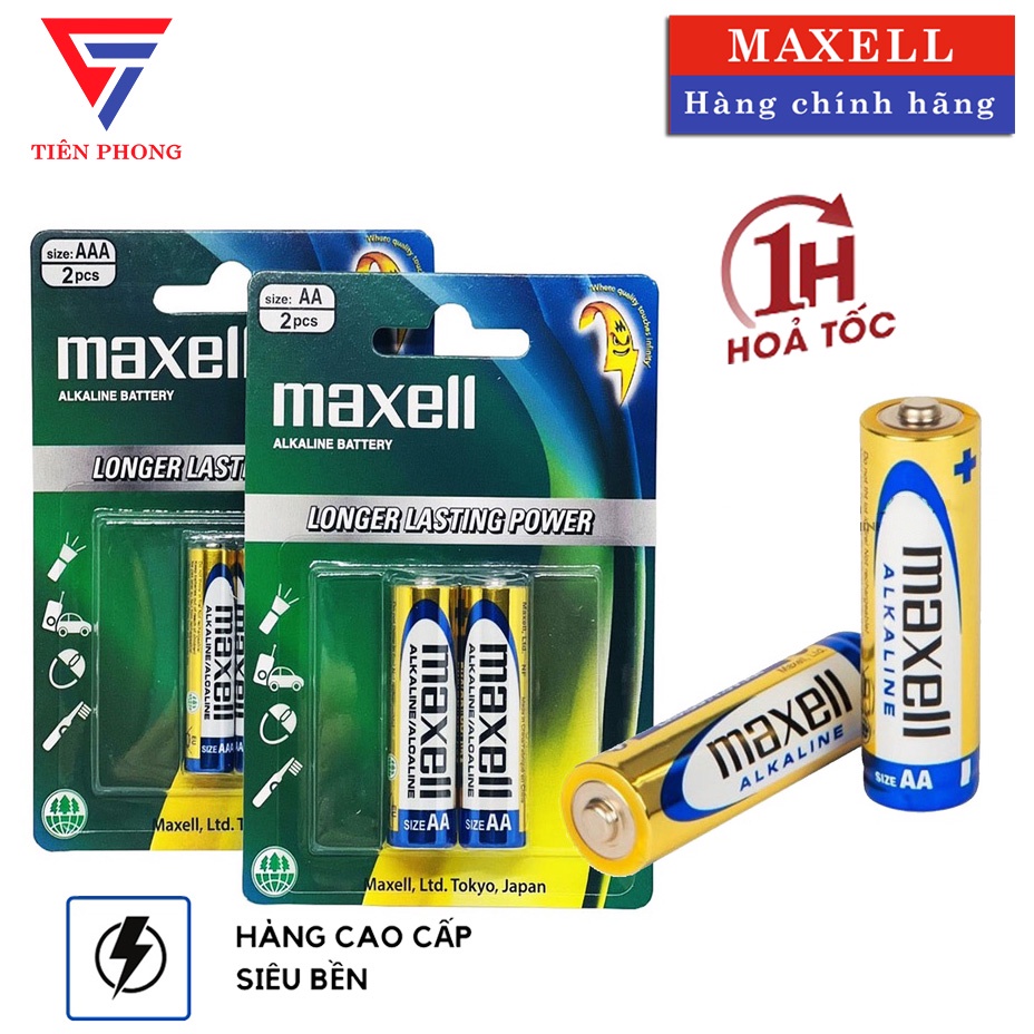 Pin AA / AAA Maxell alkaline vỉ 2 viên chính hãng - Pin chính hãng giá tốt