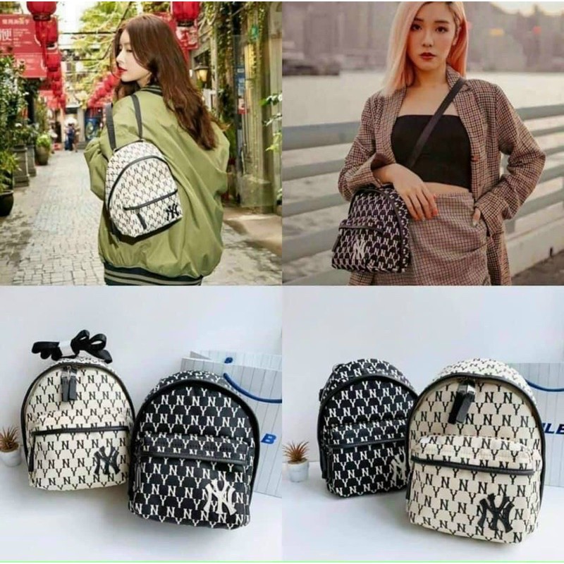 Balo Nữ NY Hoạ Tiết Basic Balo Vải New Hot 2021