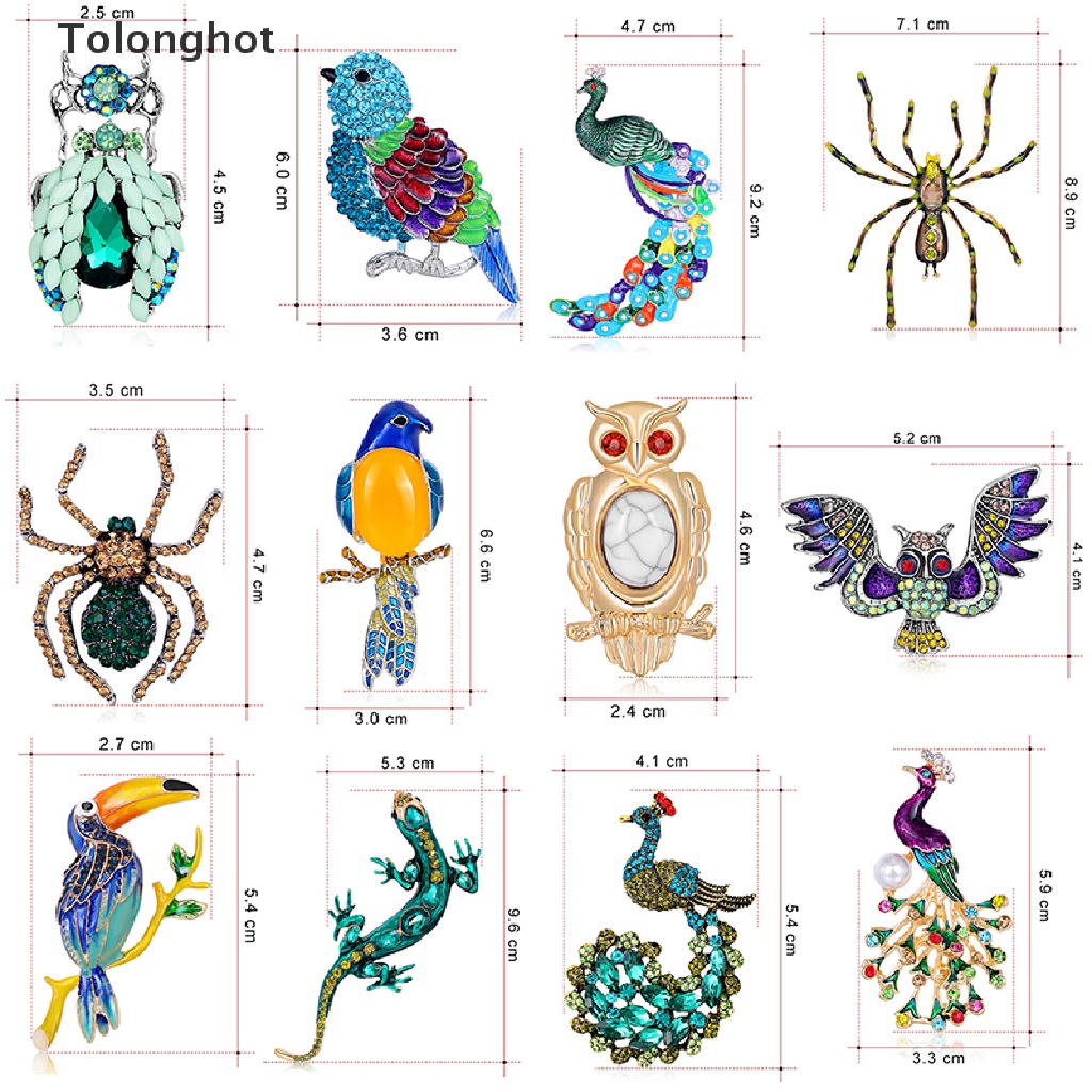 Trâm Cài Áo Hình Động Vật Đính Đá Pha Lê Phong Cách Vintage