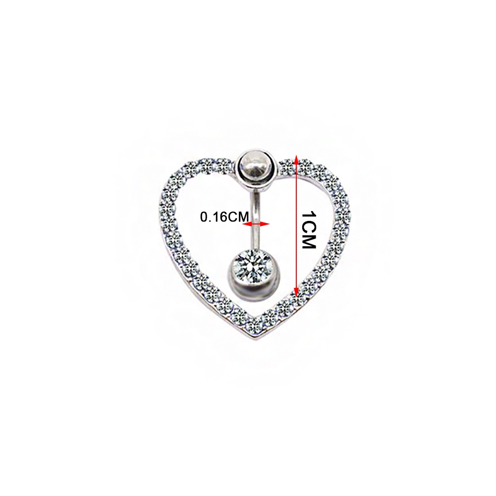 1 Khuyên RốN HìNh Chữ ThậP / ThậP ĐíNh Đá BằNg ThéP Không Gỉ