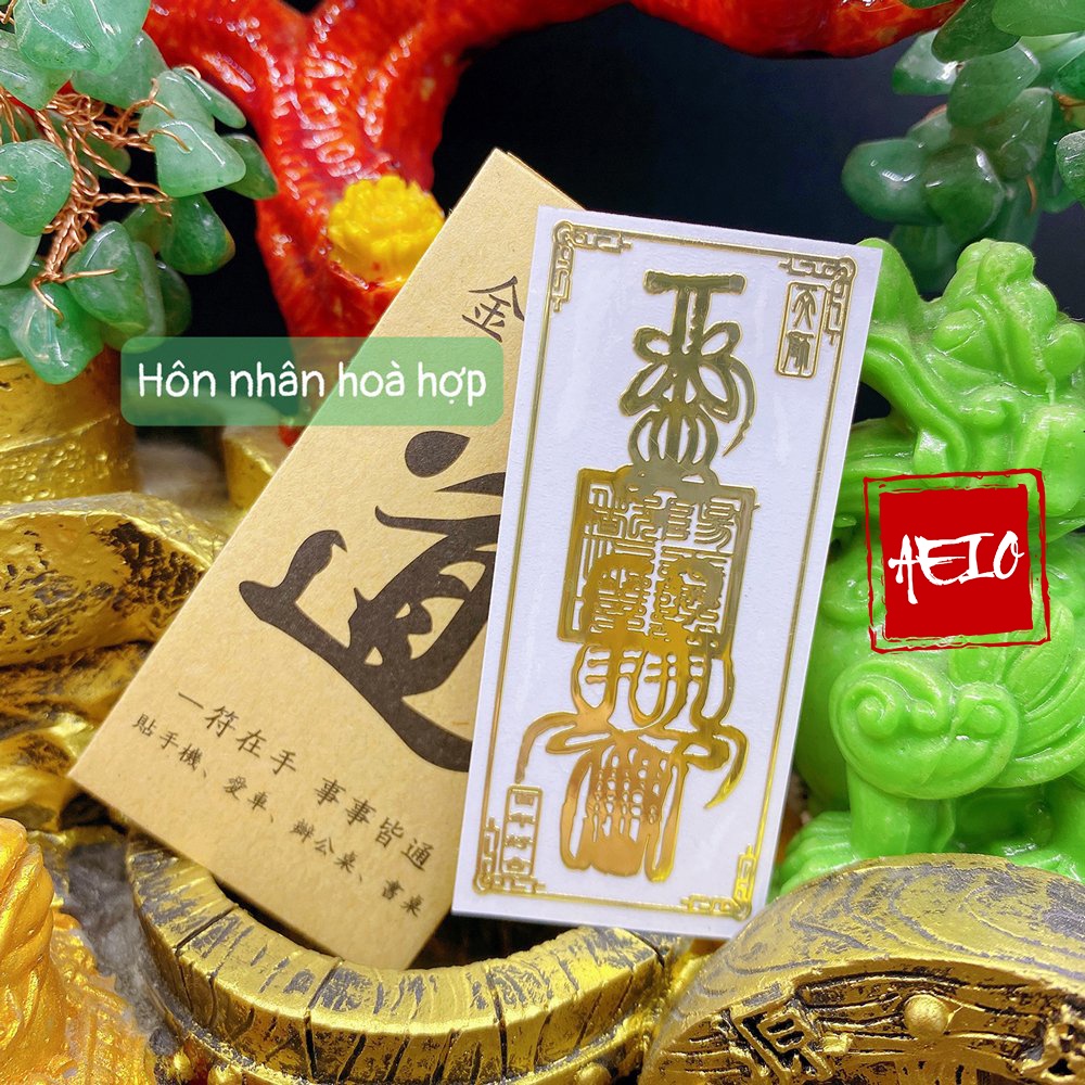 Miếng dán hôn nhân hòa hợp bằng mạ vàng sáng bóng đẹp trang trí cho mặt lưng điện thoại , máy tính bảng ,laptop ...