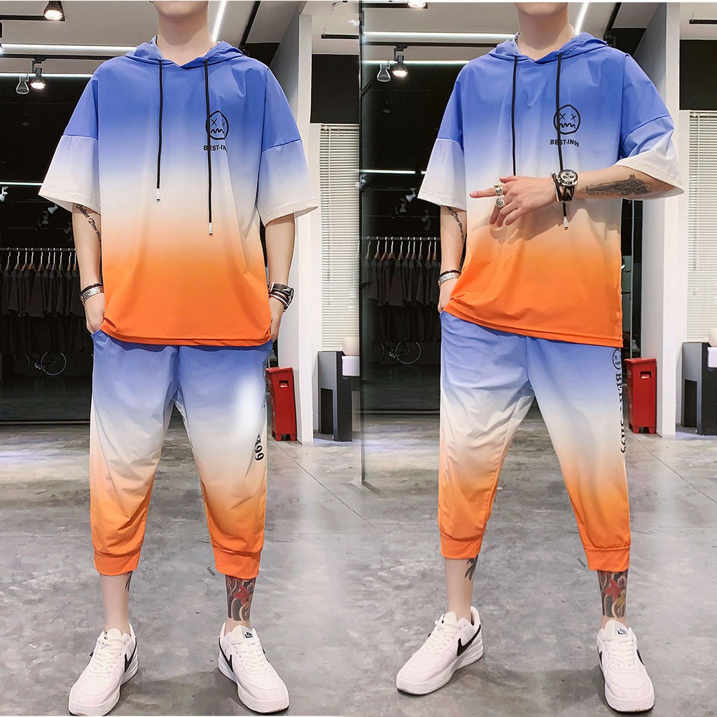 Bộ Quần Áo Thun Nam Loang Màu In Họa Tiết Hai Mặt Mũ Chùm Đầu Kết Hợp Quần Lỡ ZENKODLMEN SET NAM 90000116 | BigBuy360 - bigbuy360.vn