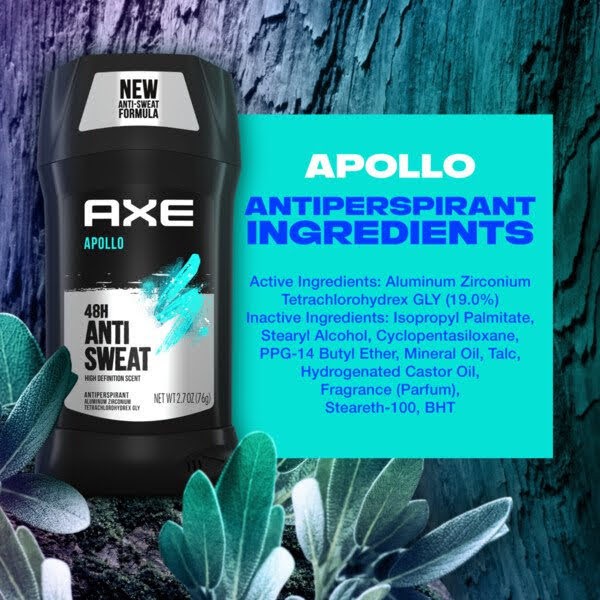 [USA] Lăn sáp khử mùi nam Axe 76g (sáp Trắng) Apollo | Dark Temptation | Anarchy ngăn mồ hôi suốt 48h - Mỹ