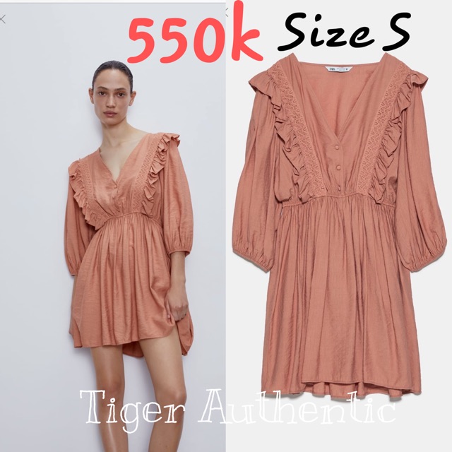 Đầm nhúng eo Zara chuẩn Authentic thích hợp đi làm công sở hoặc đi dạo, đi chơi cho các cô nàng xinh đẹp đáng yêu 😍🥰🥰