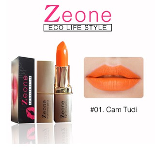 Son Lì Dưỡng Môi Zeone Vàng Eco Life Style - Màu 01 CAm Tươi