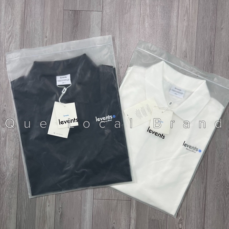 Hàng Chính Hãng Áo polo LEVENTS Mini popular White Full mác vải hãng Levent tặng kèm giấy thơm kèm ảnh thật và video
