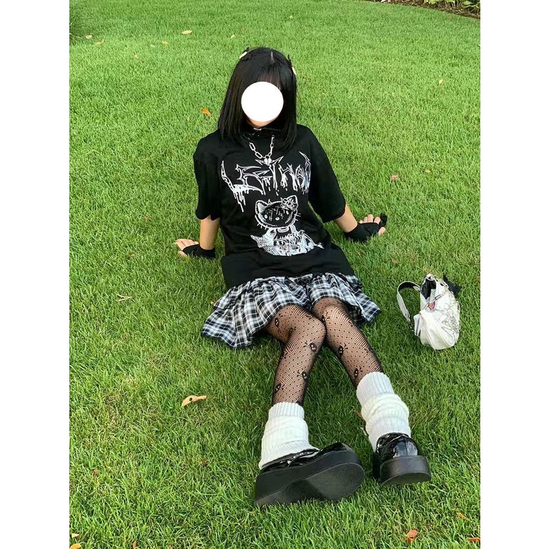 Áo Thun Dáng Rộng Tay Ngắn Mềm Mại Ngọt Ngào Phong Cách Nhật Bản Cho Nữ Y2k