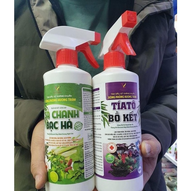 (Chai 500ml) Xịt kháng khuẩn ,thơm phòng ,đuổi muỗi : SẢ CHANH - QUẾ - BẠC HÀ- TRÀM....