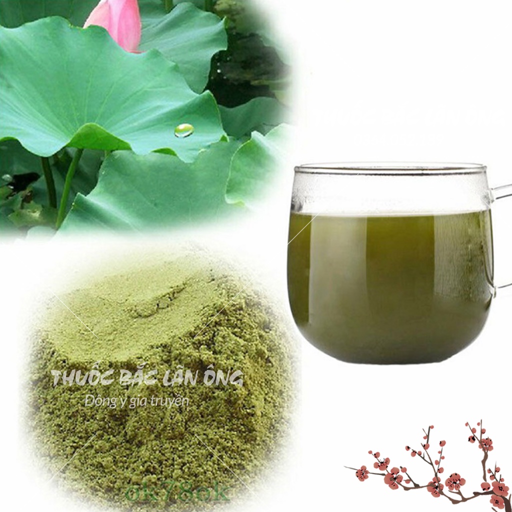 Bột lá sen nguyên chất 100g (Hỗ trợ giảm mỡ máu, kiểm soát cân nặng, an thần, stress)