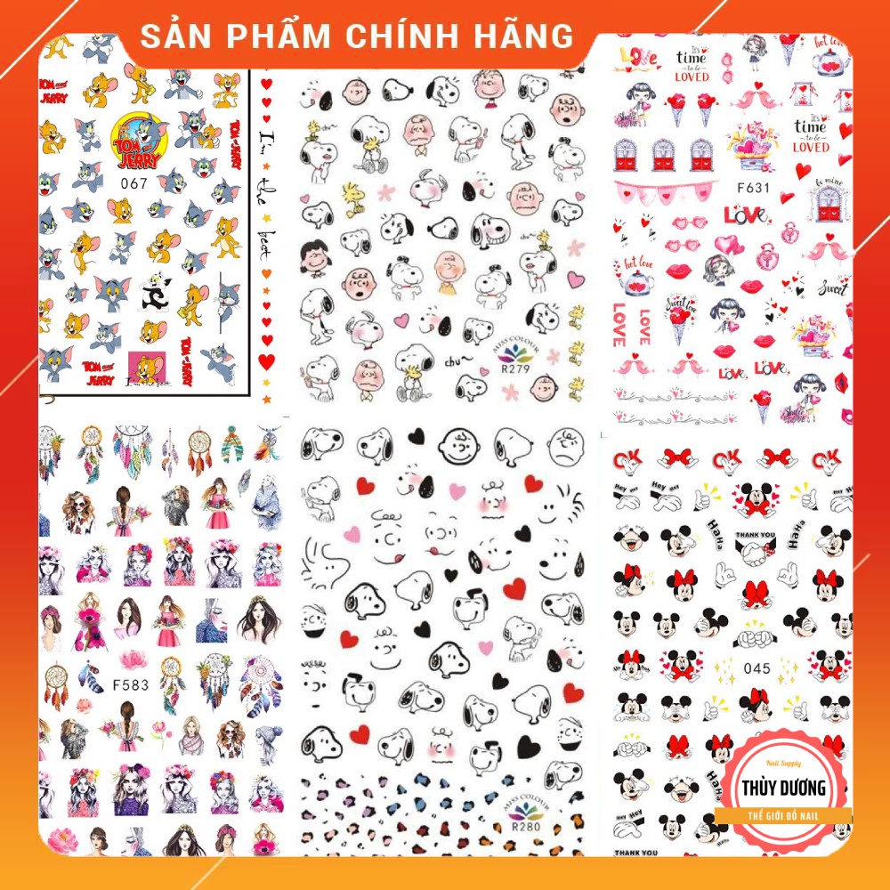 Sticker dán móng hoạt hình 2