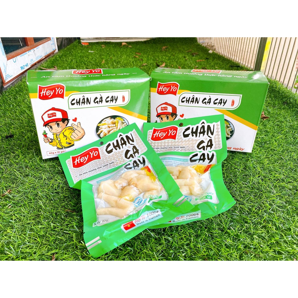 Chân gà Cay Hey  tẩm ướp Ớt Xanh siêu ngon 80g đồ ăn vặt chân gà cay Việt Nam giai giòn sần sật,đảm bảo vệ sinh ATTP