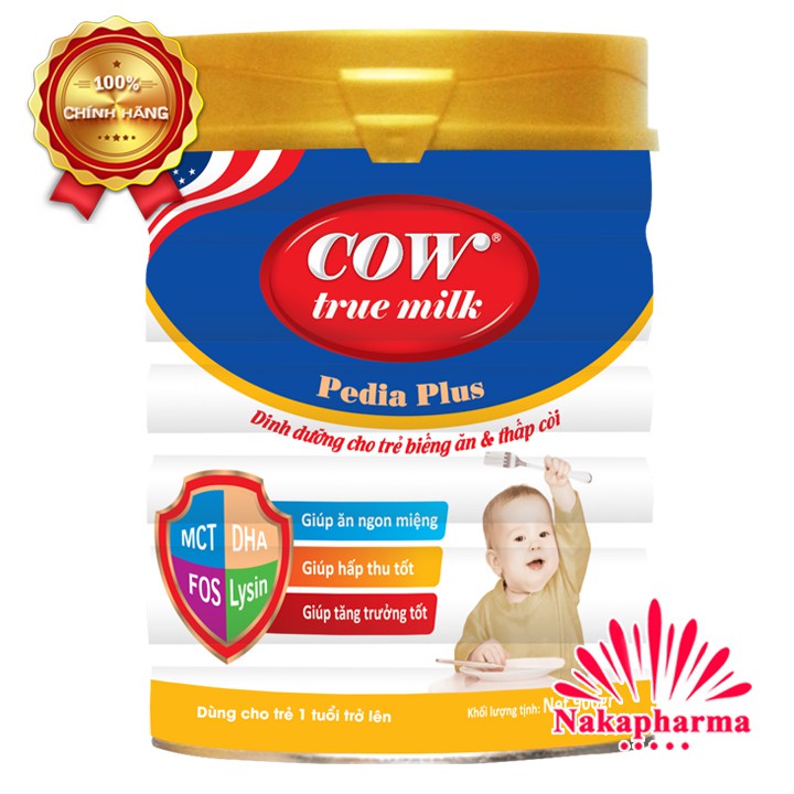 Sữa tăng cân Cow True Milk Pedia Plus 900g – Giúp bé ăn ngủ ngon, hấp thu tốt