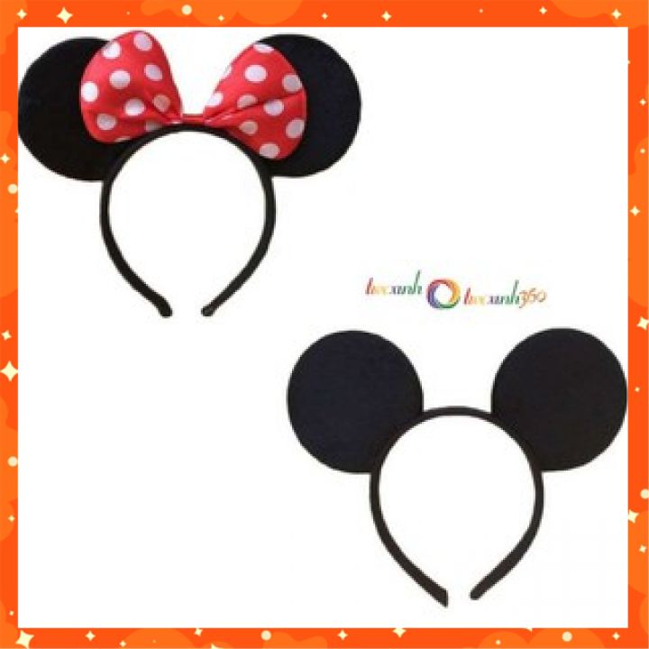 Băng đô cài tóc hình tai chuột Mickey/Minnie