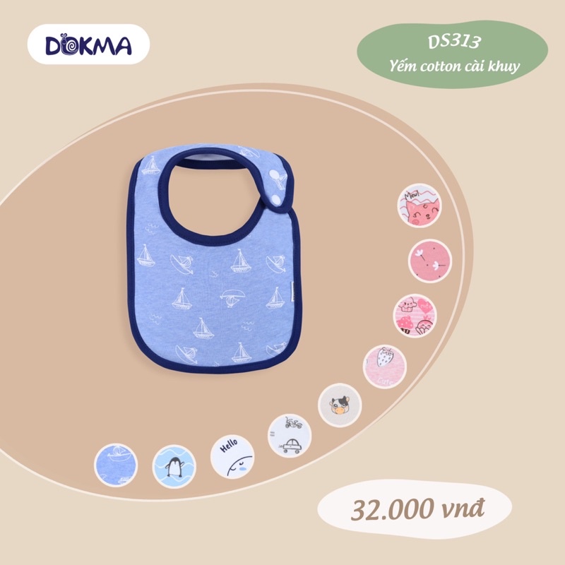 Yếm cotton cài khuy dokma DS313 Bé Trai / Bé Gái