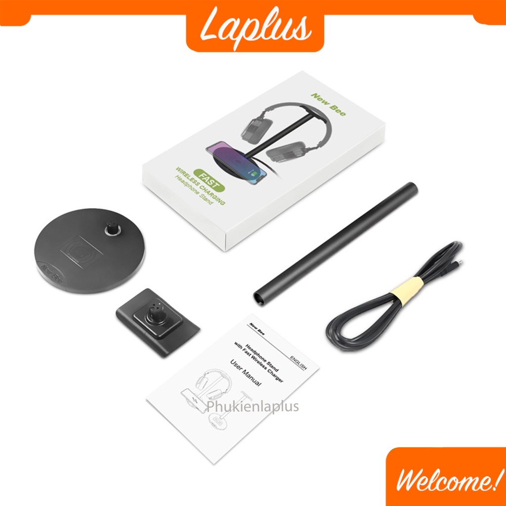 Giá treo tai nghe - Giá đỡ headphone - Đế sạc không dây NewBee G12AZ4 gọn nhẹ chắc chắn chất liệu nhôm cao cấp