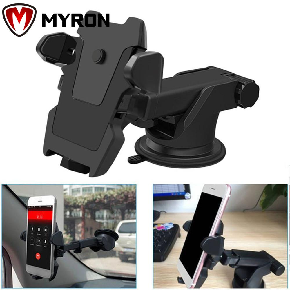 MYRON Hot Selling Car Phone Holder Suction Mount 360° Rotate Mobile Phone Stand Window GPS Stand Dashboard Windscreen Universal