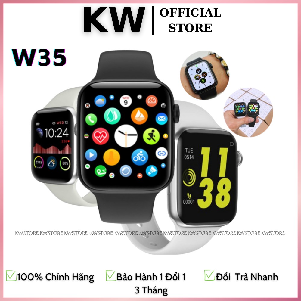 Đồng Hồ W35 Thay Dây,Hỗ trợ Nghe Gọi,Tiếng Việt ( Đàn anh của w34 và t500 )