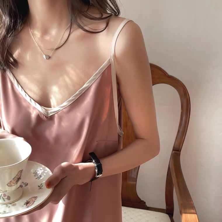 Bộ đồ ngủ nữ hai dây, bộ ngủ pyjama hai dây quần ngắn chất liệu lụa tằm siêu thoáng mát, thoải mái | BigBuy360 - bigbuy360.vn