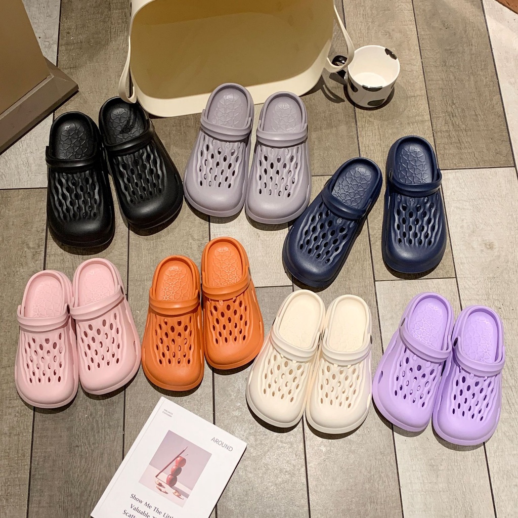 Dép Cao Su Đục Lỗ Chống Trượt Thời Trang Đi Biển Mùa Hè Cho Nữ