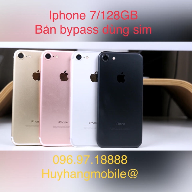 Bản bypass dùng sim. Apple Iphone 7 ( 2GB/128GB ). Hàng chính hãng, like new đẹp 90-95.