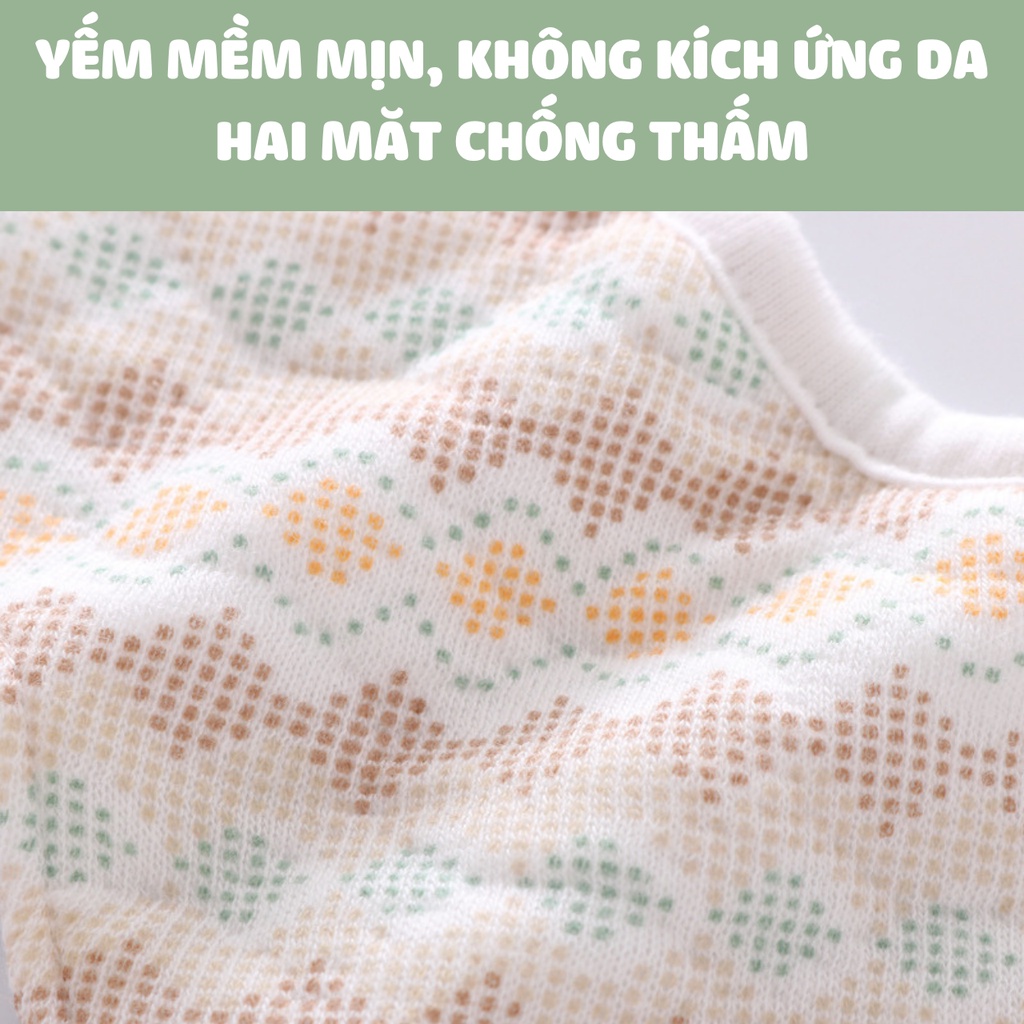 Khăn yếm cho bé, yếm tròn xoay Organic Haerte, Yếm dãi chống thấm siêu mềm mịn cho bé mẫu Nơ Y4