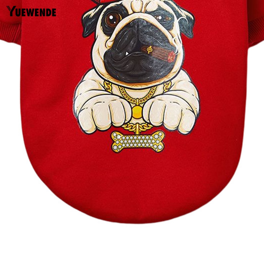 Yue.z Áo Thun Polyester Màu Đỏ Họa Tiết Đáng Yêu Dành Cho Mèo Cưng