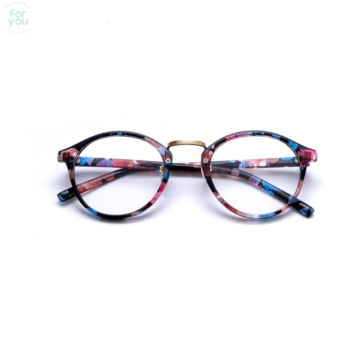 Gọng kính tròn Unisex SunglassesForYou 0012 dáng tròn cho mặt vuông màu đồi mồi