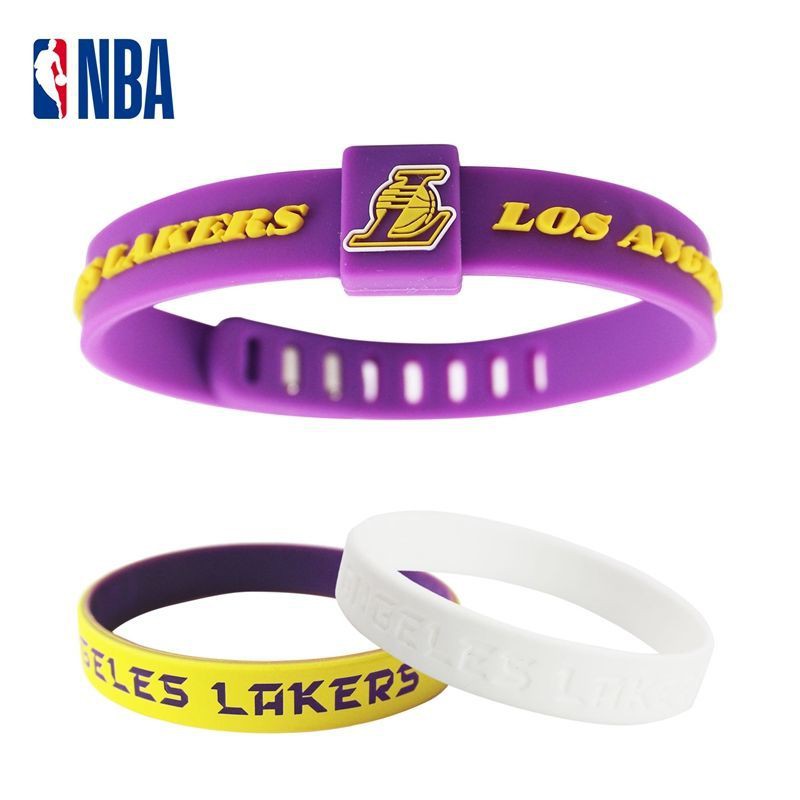 ✌❒ↂNBA Basketball Bracelet Silicone Sports Wristband Lakers James Warriors Nets Celtics Harden Irving