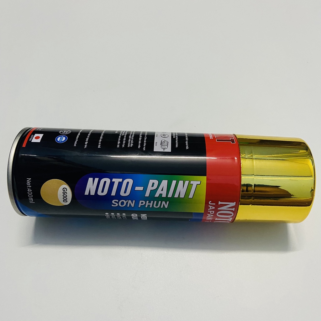 Sơn xịt Noto Paint mạ vàng, nhủ vàng G6000 khô nhanh, vòi phun chống chảy tiện lợi 400ml