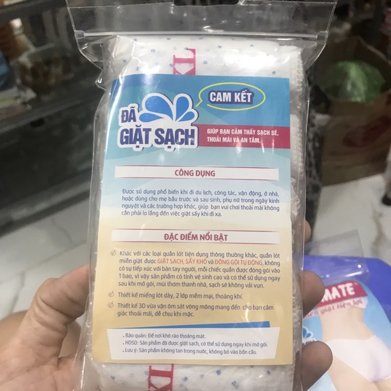 Combo 3 Bịch Quần Lót Miễn Giặt(Giấy)Nữ Travel Mate Xl,L,M (1 Bịch/5 Cái)