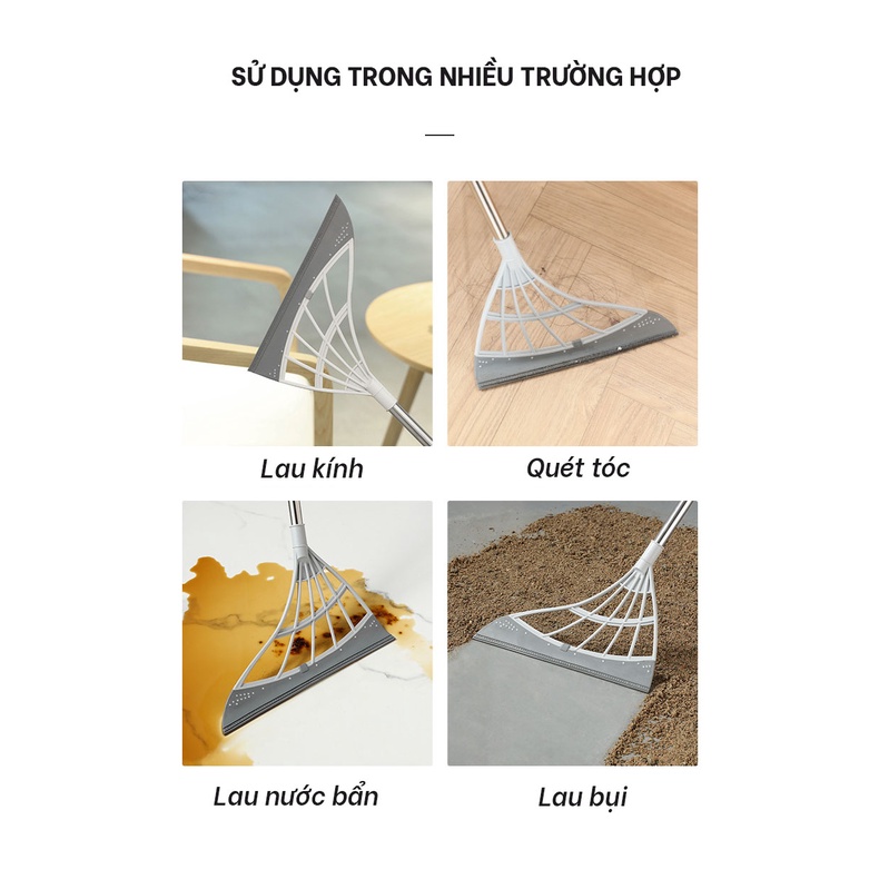 Chổi Gạt Nước, Quét Sàn Dài 109 cm, Lau Kính Thông MinH Bằng Silicon, Giúp Lau Chùi Nhanh Chóng, Tiết Kiệm Thời Gian